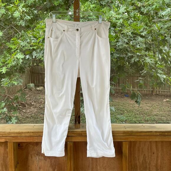 Escada Women's White Cropped Pants Size 42 (U.S. Large) - Picture 1 of 7